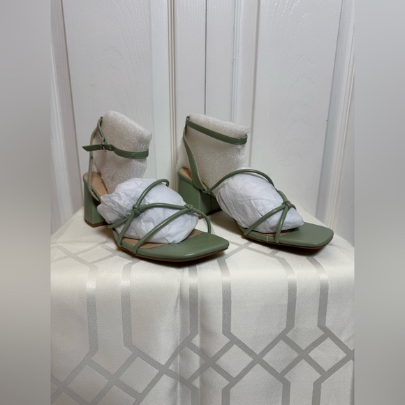 Soda Sage Green Strappy Heels - Picture 2 of 8
